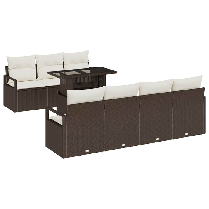 Set de canapele pentru grădină cu pernă 8 pcs maro și crem - WALTI WALTI