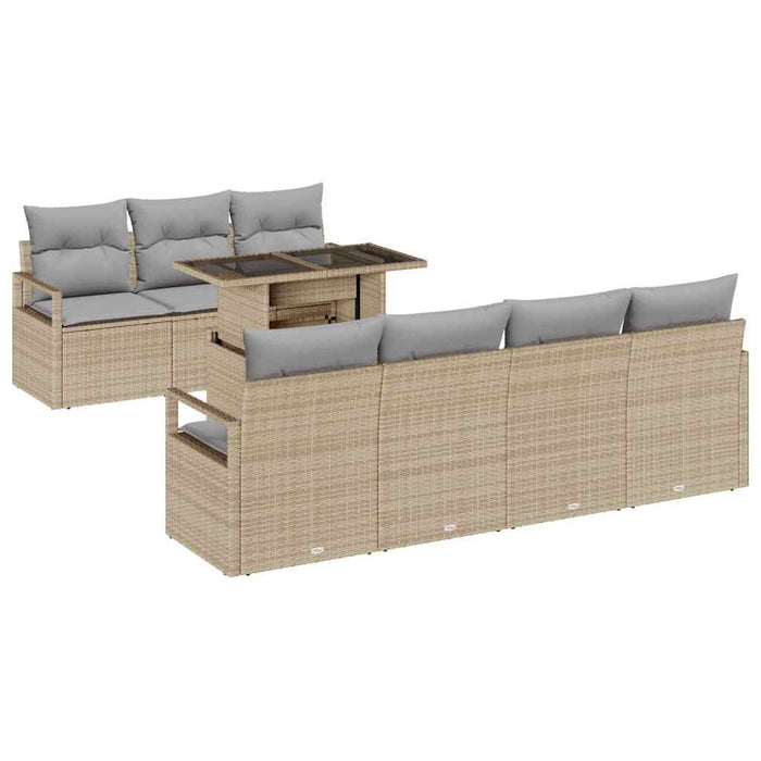 Set de canapele pentru grădină 8 pcs Bej și gri deschis - WALTI WALTI