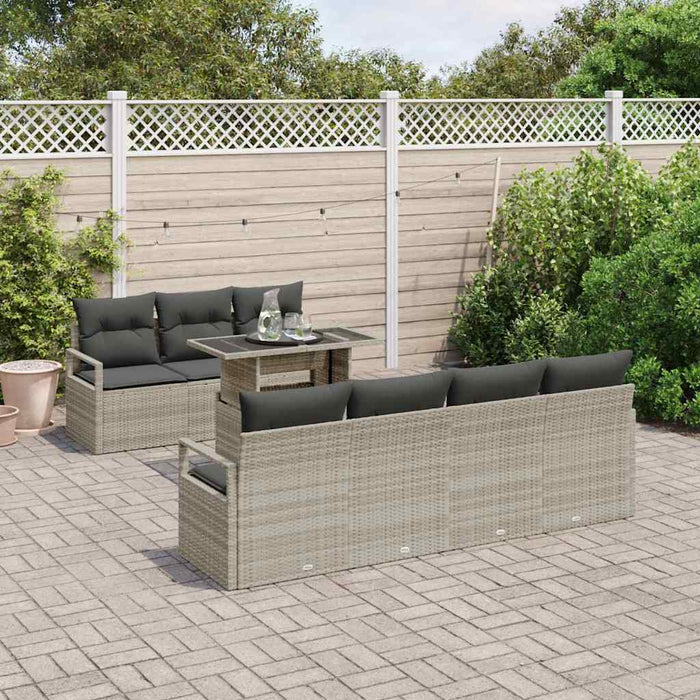 Set de canapele pentru grădină 8 pcs Gri deschis poliratan - WALTI WALTI