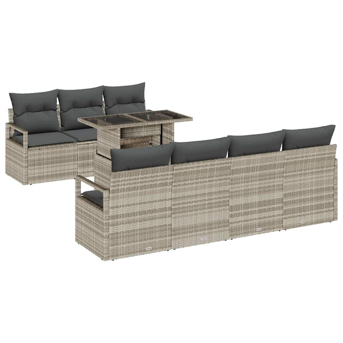 Set de canapele pentru grădină 8 pcs Gri deschis poliratan - WALTI WALTI