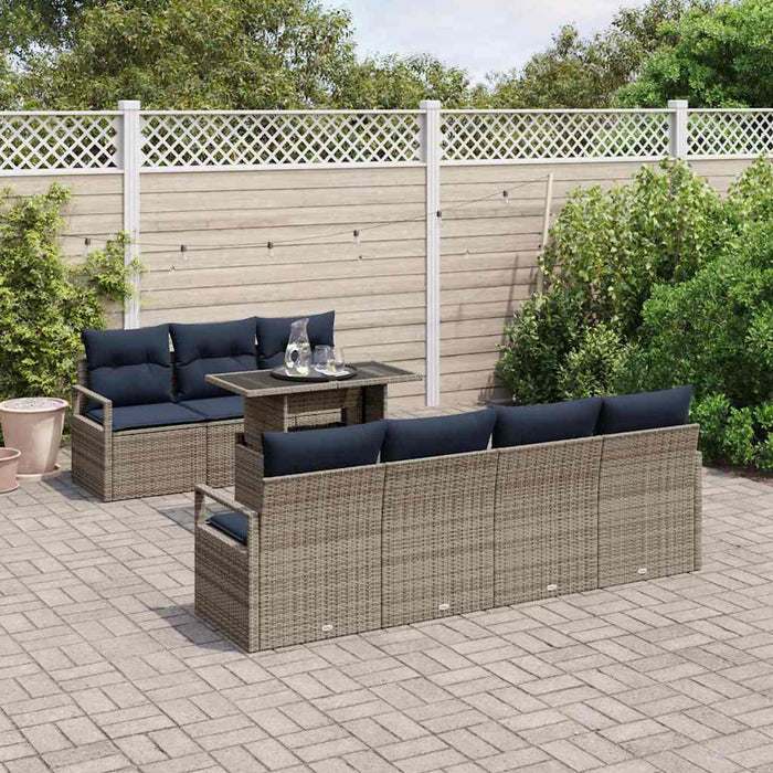 Set de canapele pentru grădină 8 pcs Gri și albastru marin - WALTI WALTI