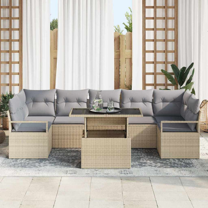 Set de canapele pentru grădină 8 pcs Beige și gri deschis - WALTI WALTI
