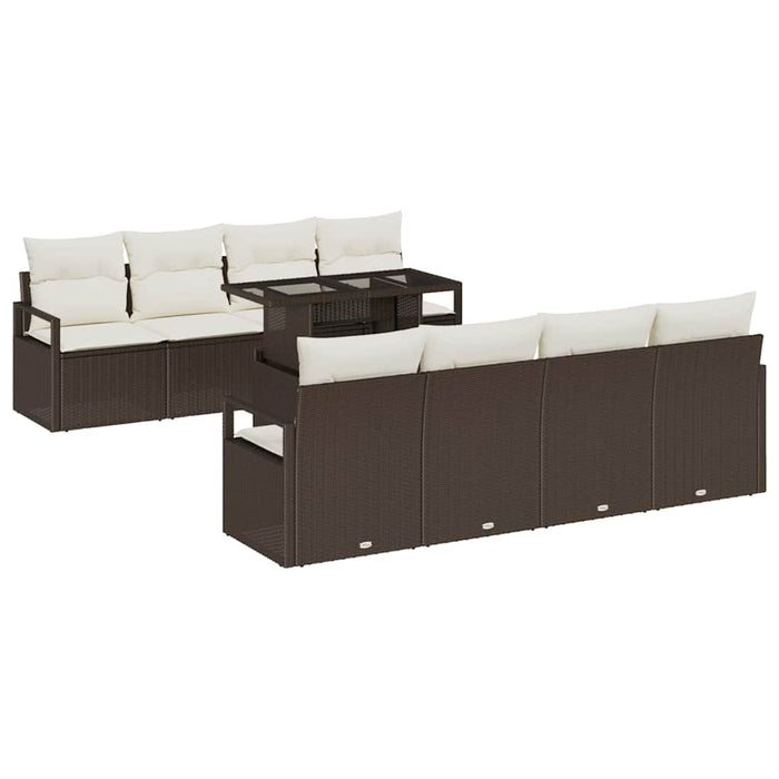 Set de canapele pentru grădină cu pernă 7 pcs maro și crem - WALTI WALTI