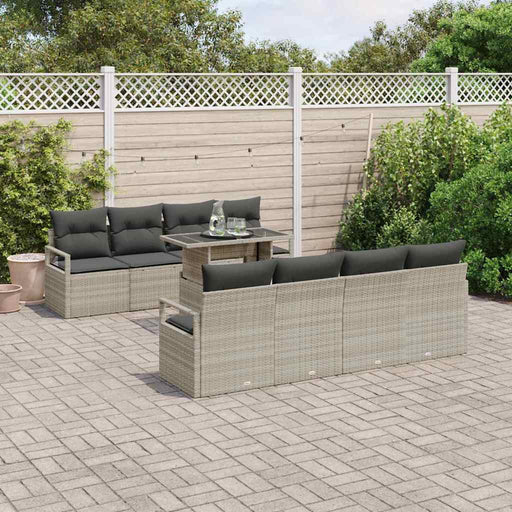 Set de canapele pentru grădină cu pernă 7 pcs Gri deschis - WALTI WALTI