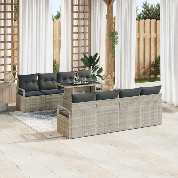Set de canapele pentru grădină cu pernă 7 pcs Gri deschis - WALTI WALTI