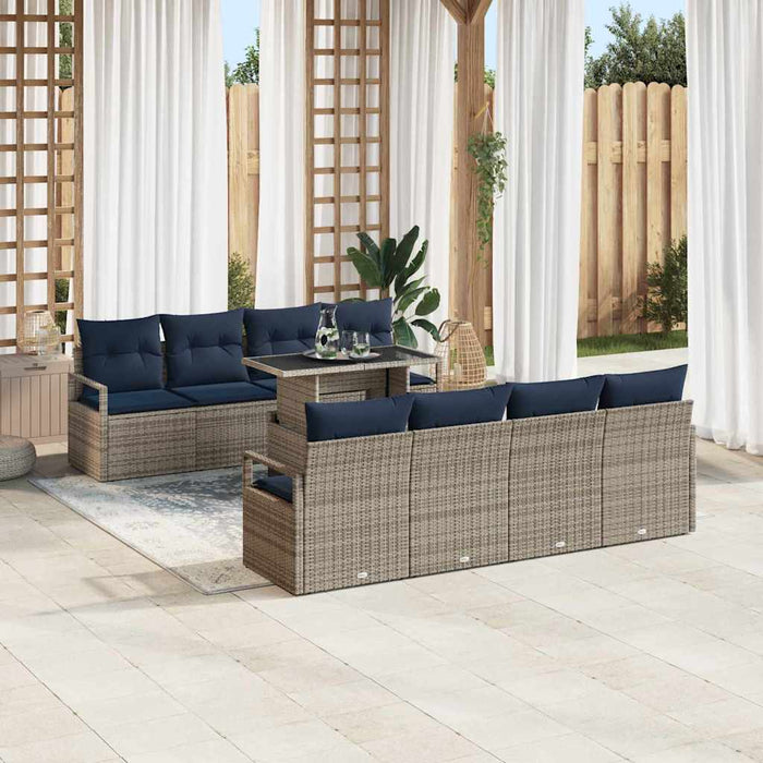 Set de canapele pentru grădină 7 pcs Gri și albastru marin - WALTI WALTI