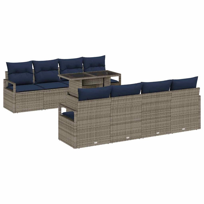 Set de canapele pentru grădină 7 pcs Gri și albastru marin - WALTI WALTI