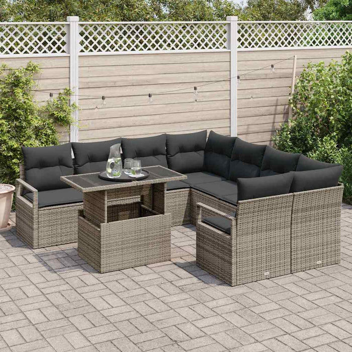 Set de canapele pentru grădină 9 pcs Gri 100 x 55 x 73 cm - WALTI WALTI