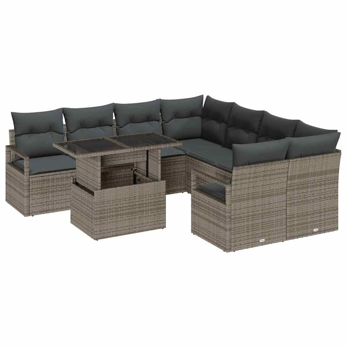 Set de canapele pentru grădină 9 pcs Gri 100 x 55 x 73 cm - WALTI WALTI