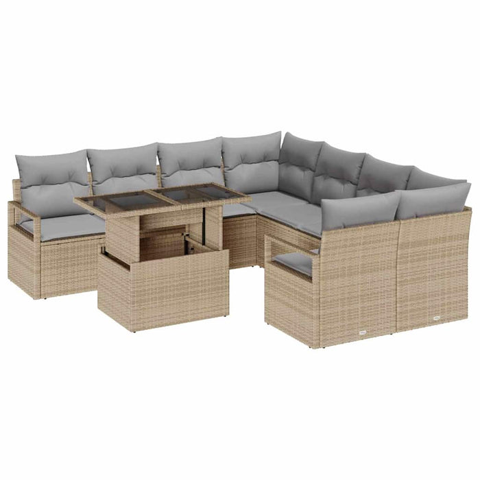 Set de canapele pentru grădină Manual 9 pcs bej și gri deschis - WALTI WALTI