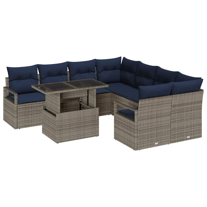 Set de canapele pentru grădină 9 pcs Gri și albastru marin - WALTI WALTI