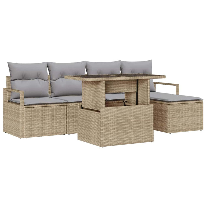 Set de canapele pentru grădină 6 pcs bej și gri deschis - WALTI WALTI