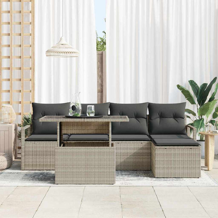 Set de canapele pentru grădină cu pernă 6 pcs Gri deschis - WALTI WALTI