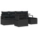 Set de canapele pentru grădină cu pernă 6 pcs Negru poliratan - WALTI WALTI