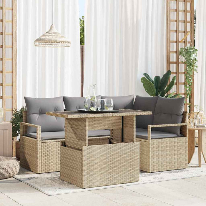 Set de canapele pentru grădină 5 pcs bej și gri deschis - WALTI WALTI
