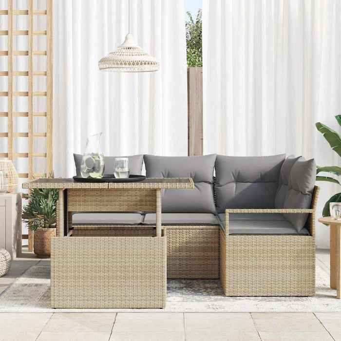Set de canapele pentru grădină 5 pcs bej și gri deschis - WALTI WALTI