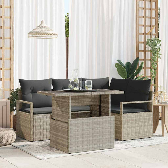 Set de canapele pentru grădină cu pernă 5 pcs Gri deschis - WALTI WALTI