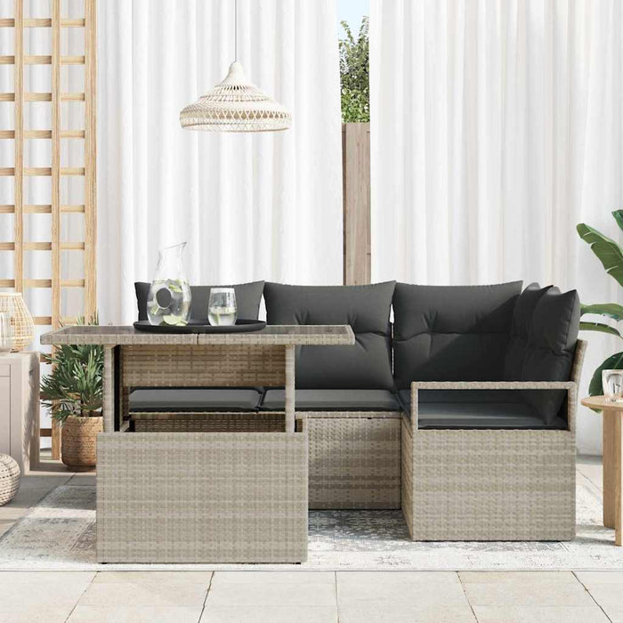 Set de canapele pentru grădină cu pernă 5 pcs Gri deschis - WALTI WALTI