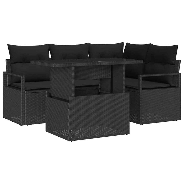 Set de canapele pentru grădină 5 pcs Negru 100 x 55 x 73 cm - WALTI WALTI