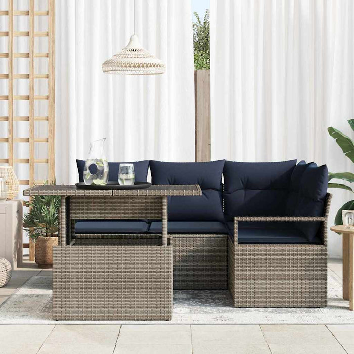 Set de canapele pentru grădină 5 pcs Gri și albastru marin - WALTI WALTI