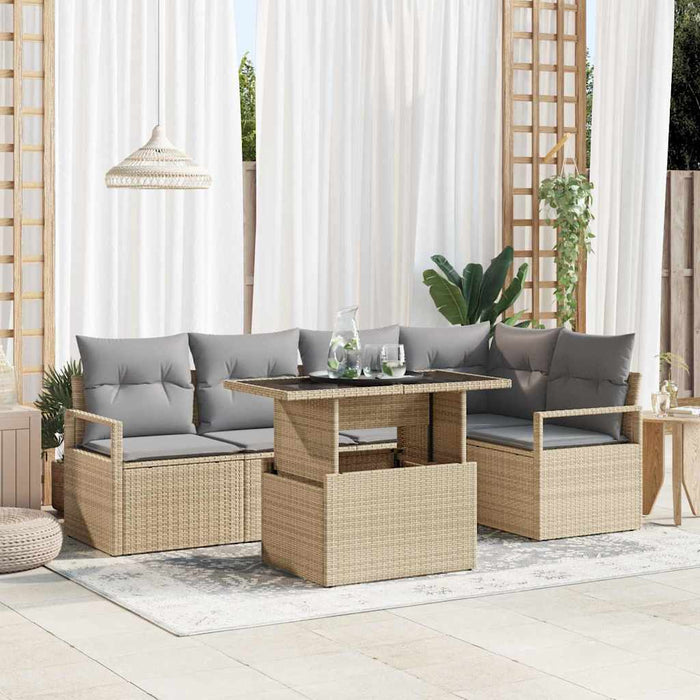 Set de canapele pentru grădină 6 pcs Beige și gri deschis - WALTI WALTI