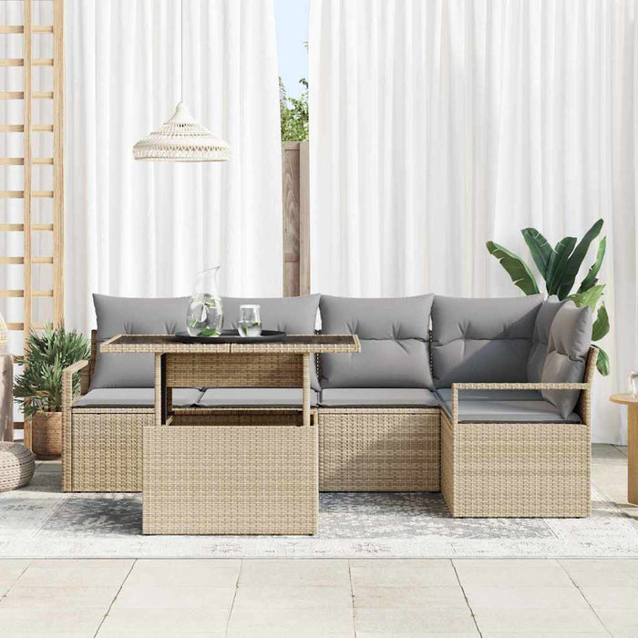 Set de canapele pentru grădină 6 pcs Beige și gri deschis - WALTI WALTI