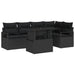 Set de canapele pentru grădină cu pernă 6 pcs Negru poliratan - WALTI WALTI