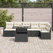 Set de canapele pentru grădină cu pernă 7 pcs Negru Rattan poli - WALTI WALTI