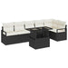 Set de canapele pentru grădină cu pernă 7 pcs Negru Rattan poli - WALTI WALTI