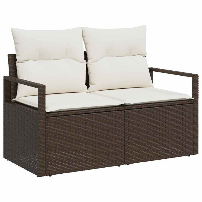 Set de canapele pentru grădină cu pernă 7 pcs Maro Rattan poli - WALTI WALTI