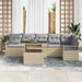 Set de canapele pentru grădină cu pernă 7 pcs Bej Rattan poli - WALTI WALTI