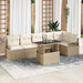 Set de canapele pentru grădină cu pernă 7 pcs Bej Rattan poli - WALTI WALTI