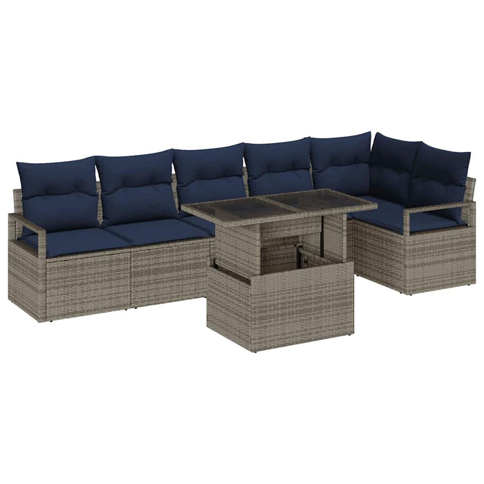 Set de canapele pentru grădină 7 pcs Gri și albastru marin - WALTI WALTI