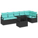 Set de canapele pentru grădină cu pernă 7 pcs Negru și Albastru - WALTI WALTI