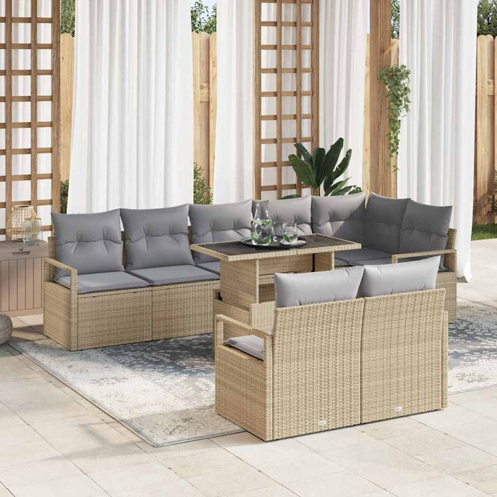 Set de canapele pentru grădină 9 pcs bej și gri deschis - WALTI WALTI