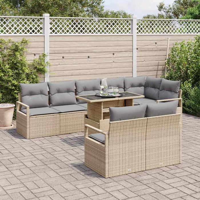 Set de canapele pentru grădină 9 pcs bej și gri deschis - WALTI WALTI