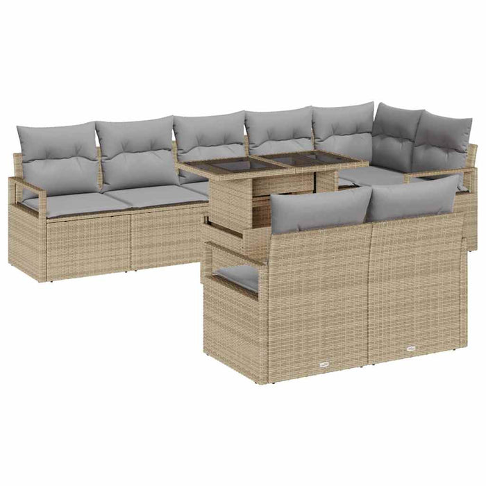 Set de canapele pentru grădină 9 pcs bej și gri deschis - WALTI WALTI
