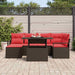 Set de canapele pentru grădină 7 pcs Maro și roșu Rattan poli - WALTI WALTI