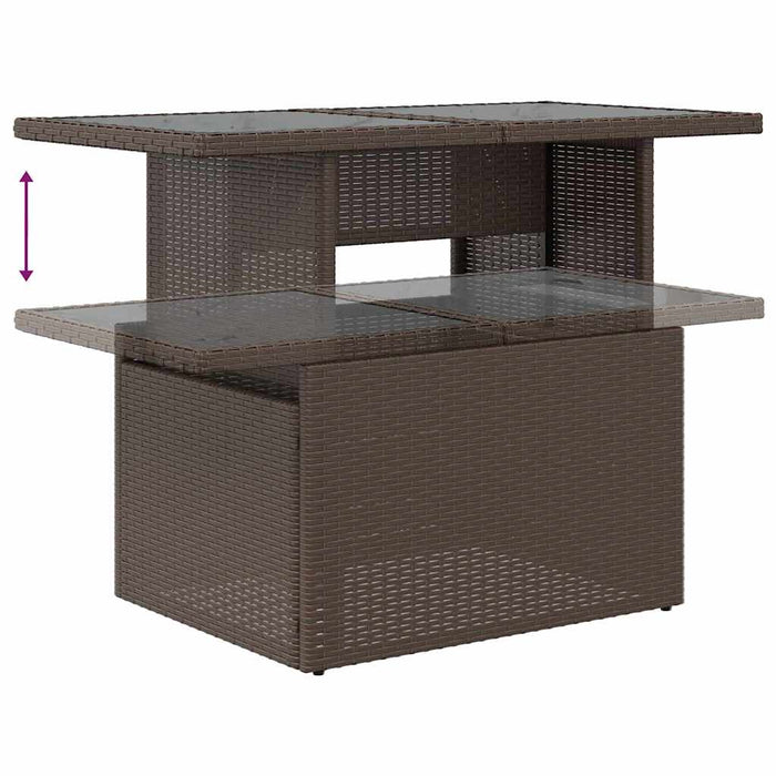 Set de canapele pentru grădină 7 pcs Maro și roșu Rattan poli - WALTI WALTI