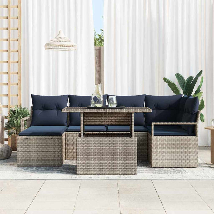 Set de canapele pentru grădină 7 pcs Gri și albastru marin - WALTI WALTI