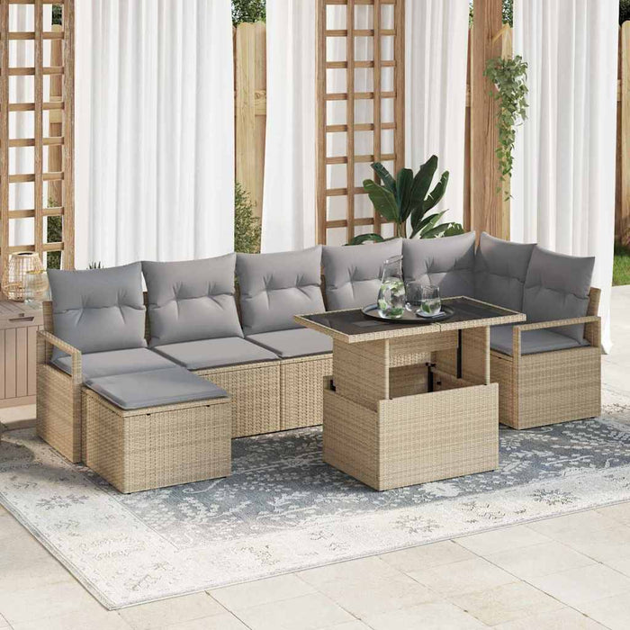 Set de canapele pentru grădină 8 pcs bej și gri deschis - WALTI WALTI