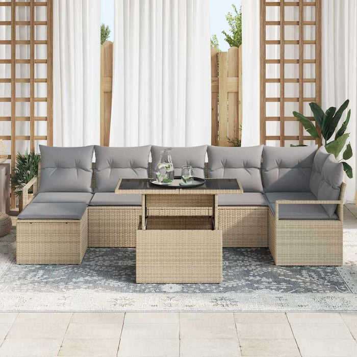 Set de canapele pentru grădină 8 pcs bej și gri deschis - WALTI WALTI