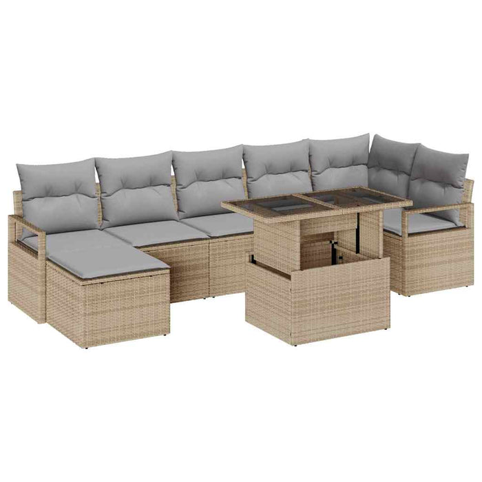 Set de canapele pentru grădină 8 pcs bej și gri deschis - WALTI WALTI