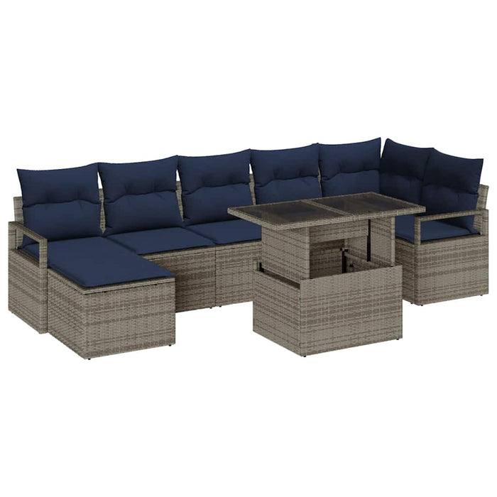 Set de canapele pentru grădină 8 pcs Gri și albastru marin - WALTI WALTI