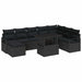 Set de canapele pentru grădină cu pernă 9 pcs Negru - WALTI WALTI