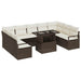 Set de canapele pentru grădină cu pernă 10 pcs maro și crem - WALTI WALTI