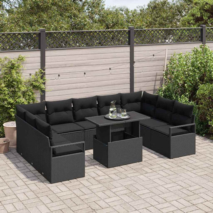 Set de canapele pentru grădină 10 pcs Negru 100 x 55 x 73 cm - WALTI WALTI