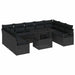 Set de canapele pentru grădină 10 pcs Negru 100 x 55 x 73 cm - WALTI WALTI