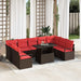 Set de canapele pentru grădină 10 pcs Maro și roșu Rattan poli - WALTI WALTI