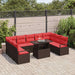 Set de canapele pentru grădină 10 pcs Maro și roșu Rattan poli - WALTI WALTI